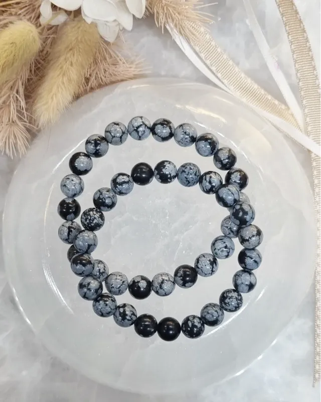 Snowflake Obsidian Bracelet | 8mm