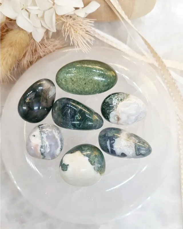 Moss Agate Tumble