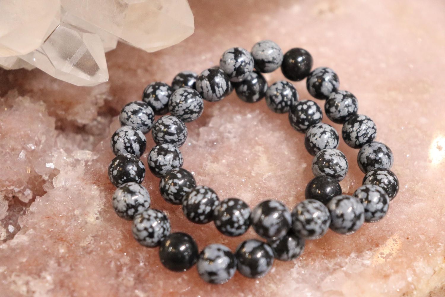 Snowflake Obsidian Bracelet  |10mm