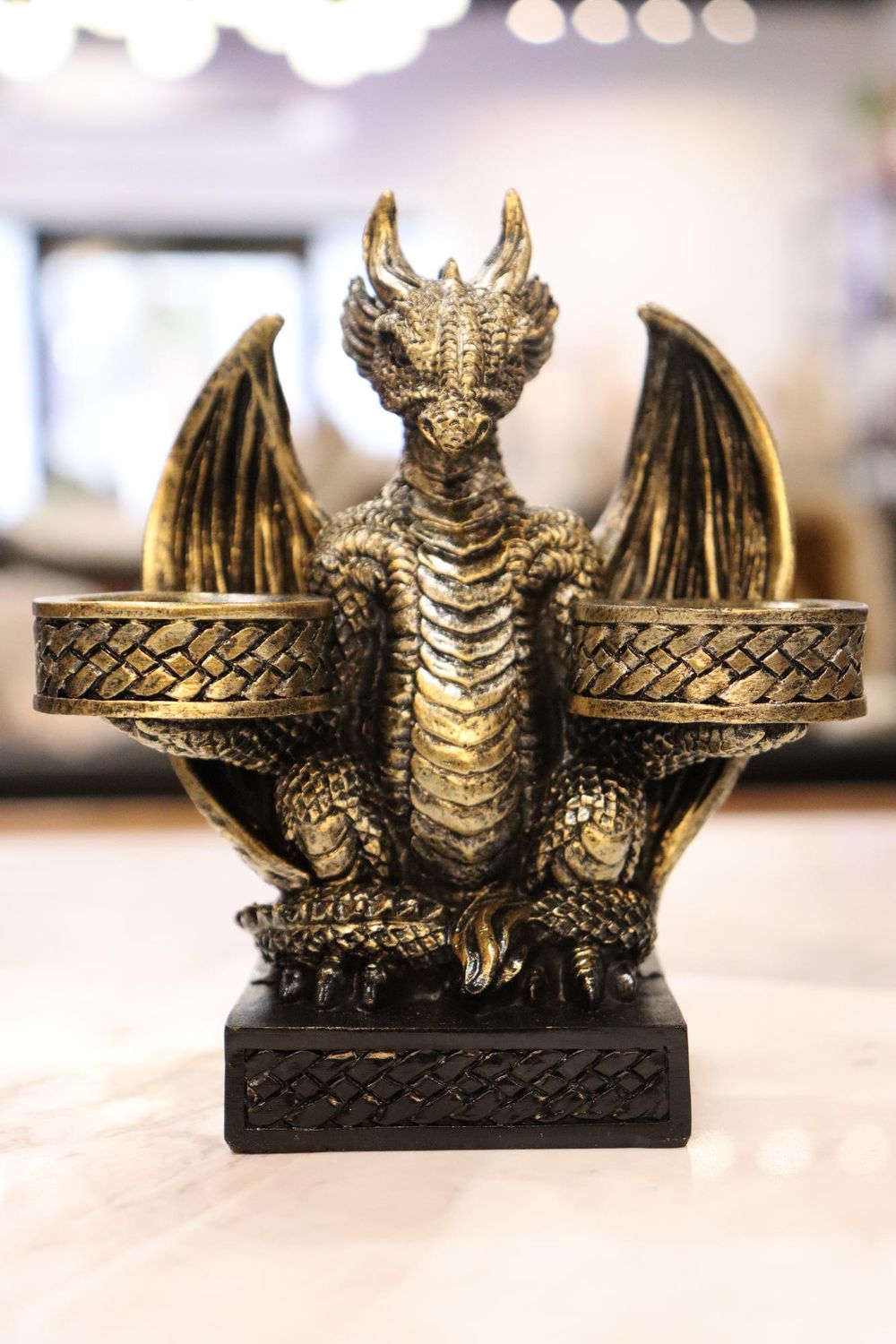 Dragon Golden Double Sphere Holder