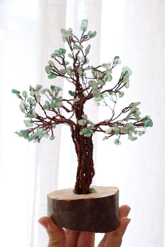 Green Adventurine Wired Chip Tree