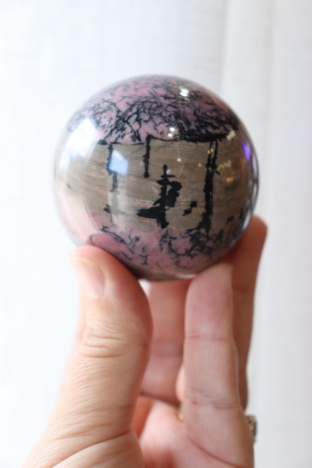 Rhodonite Sphere Plus Stand