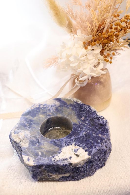Sodalite Candle Holder