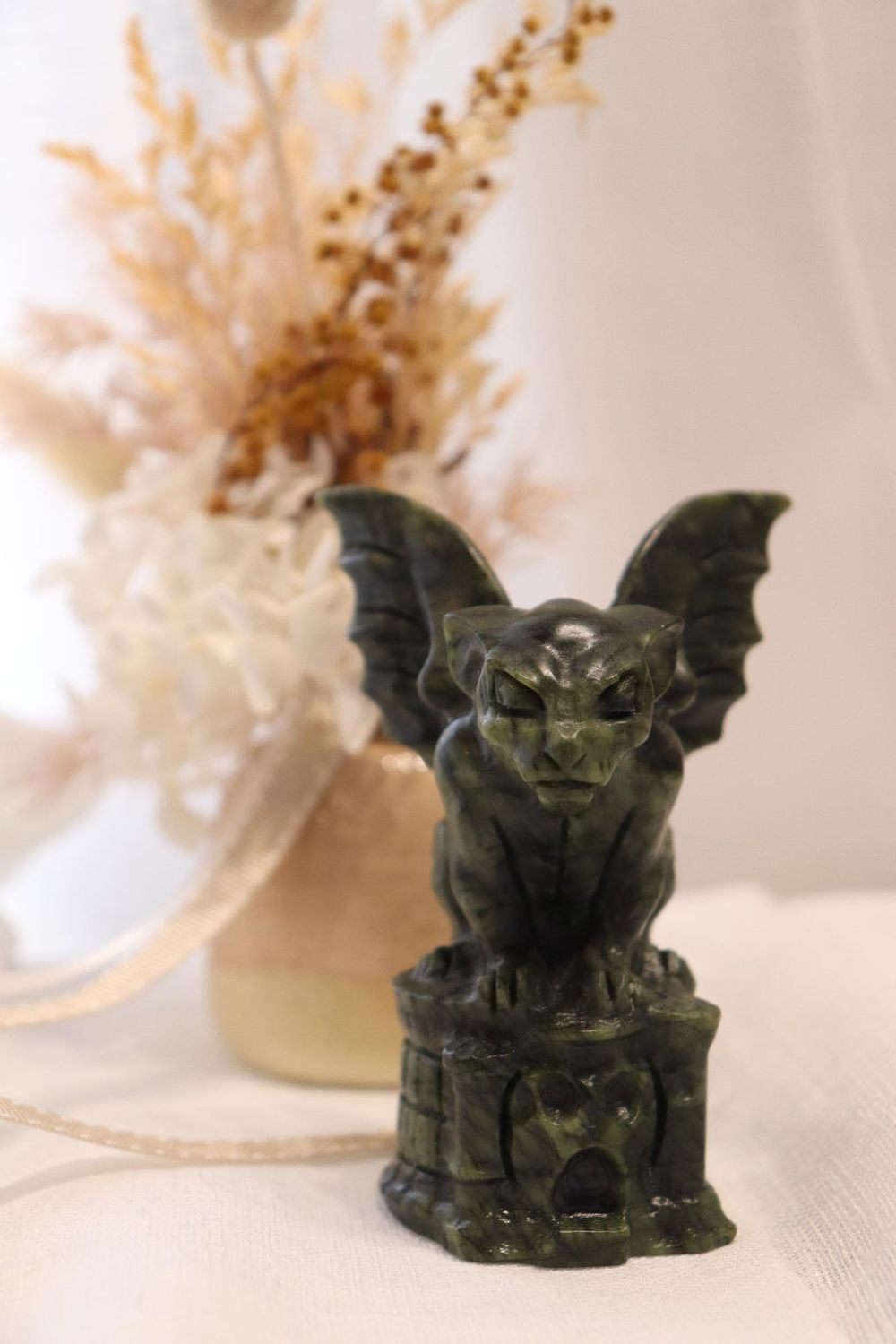 Green Jade Gargoyle Carving