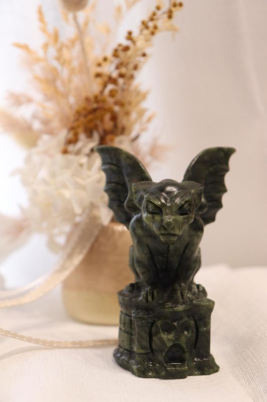Green Jade Gargoyle Carving
