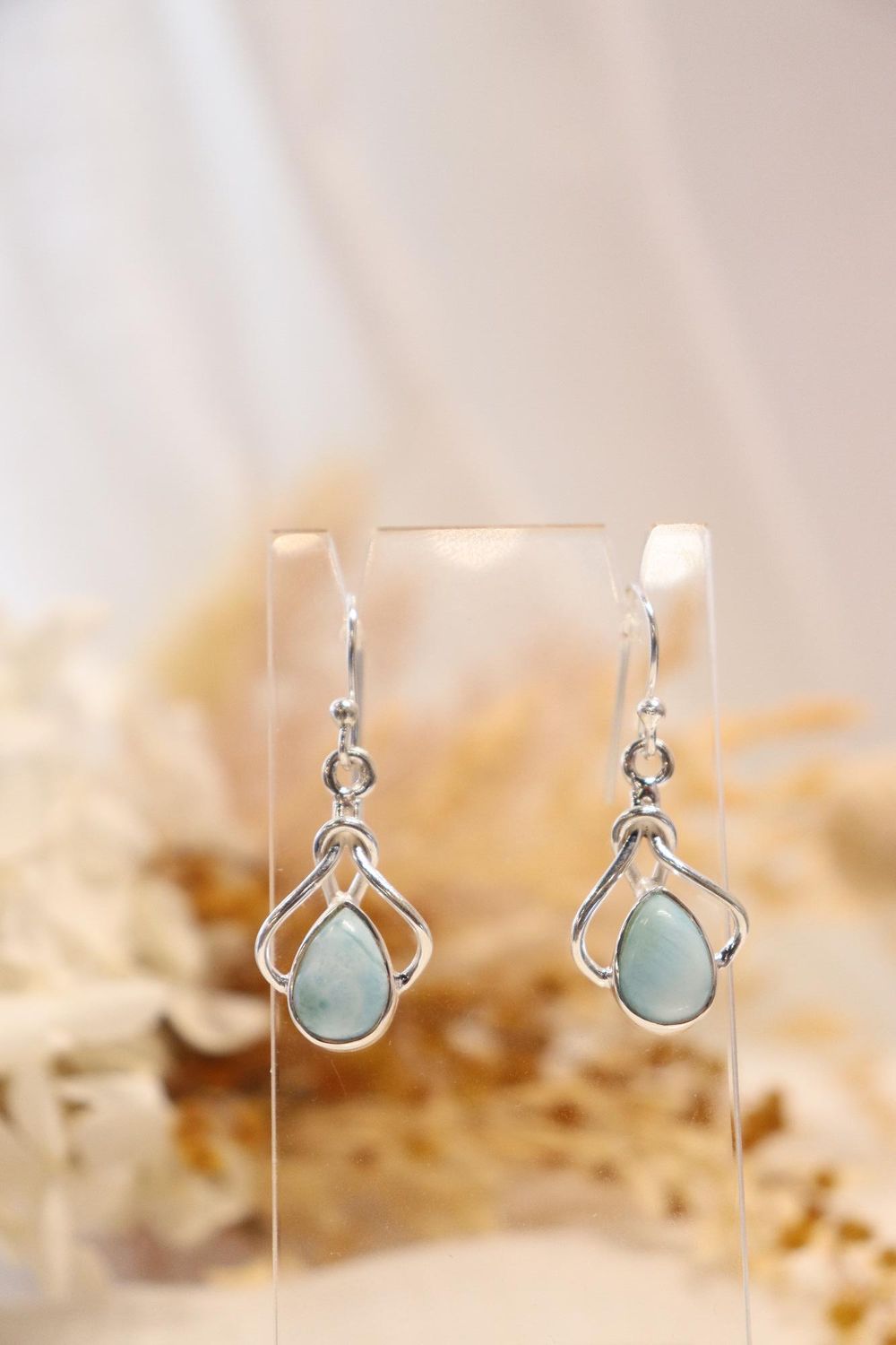 Larimar Earrings | Dangle Knot