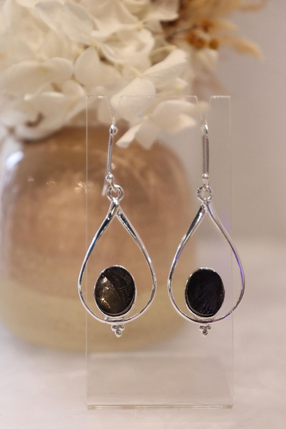 Shungite Earrings | Teardrop