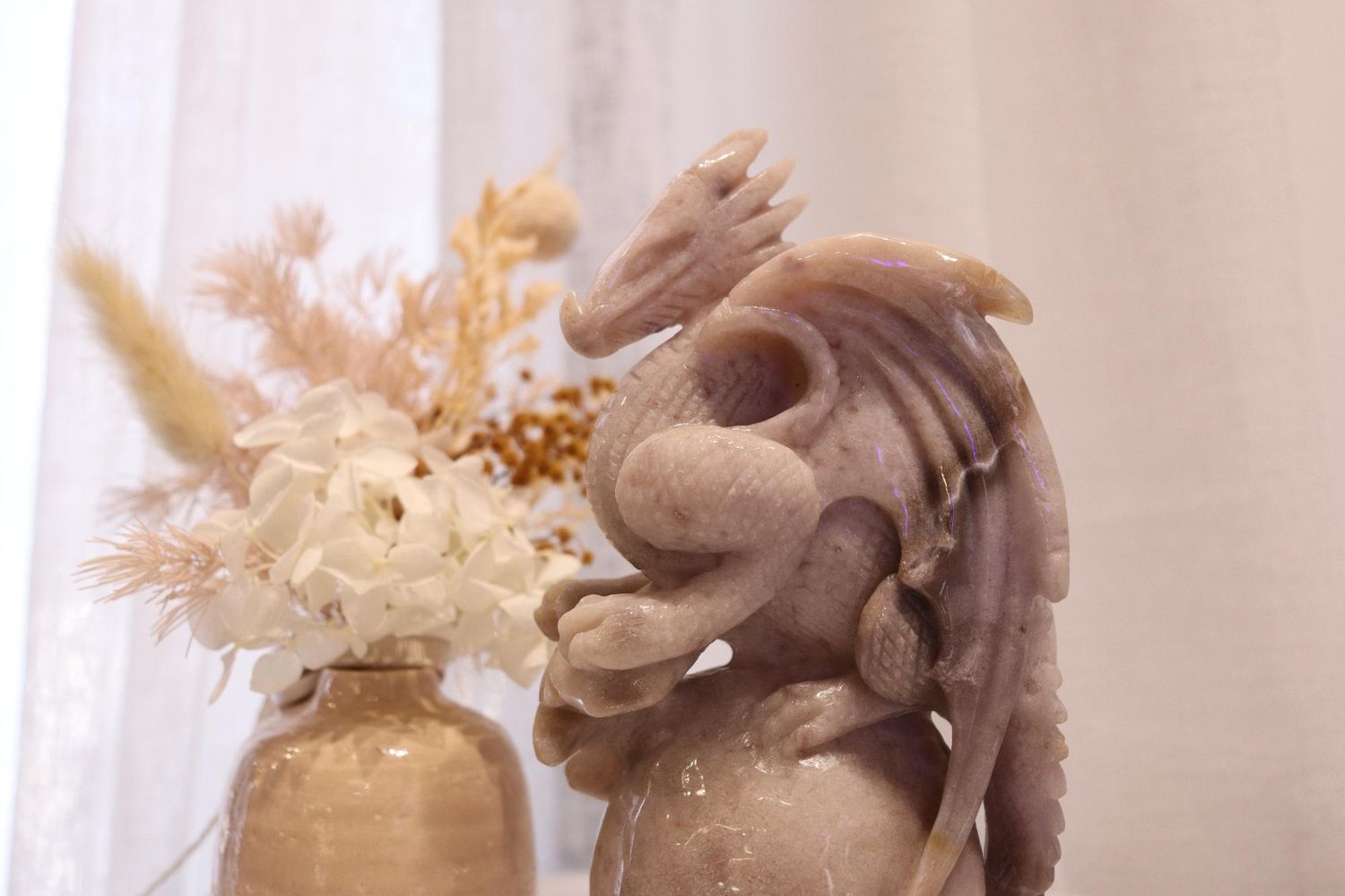 Pink Amethyst Dragon | Hand Carved