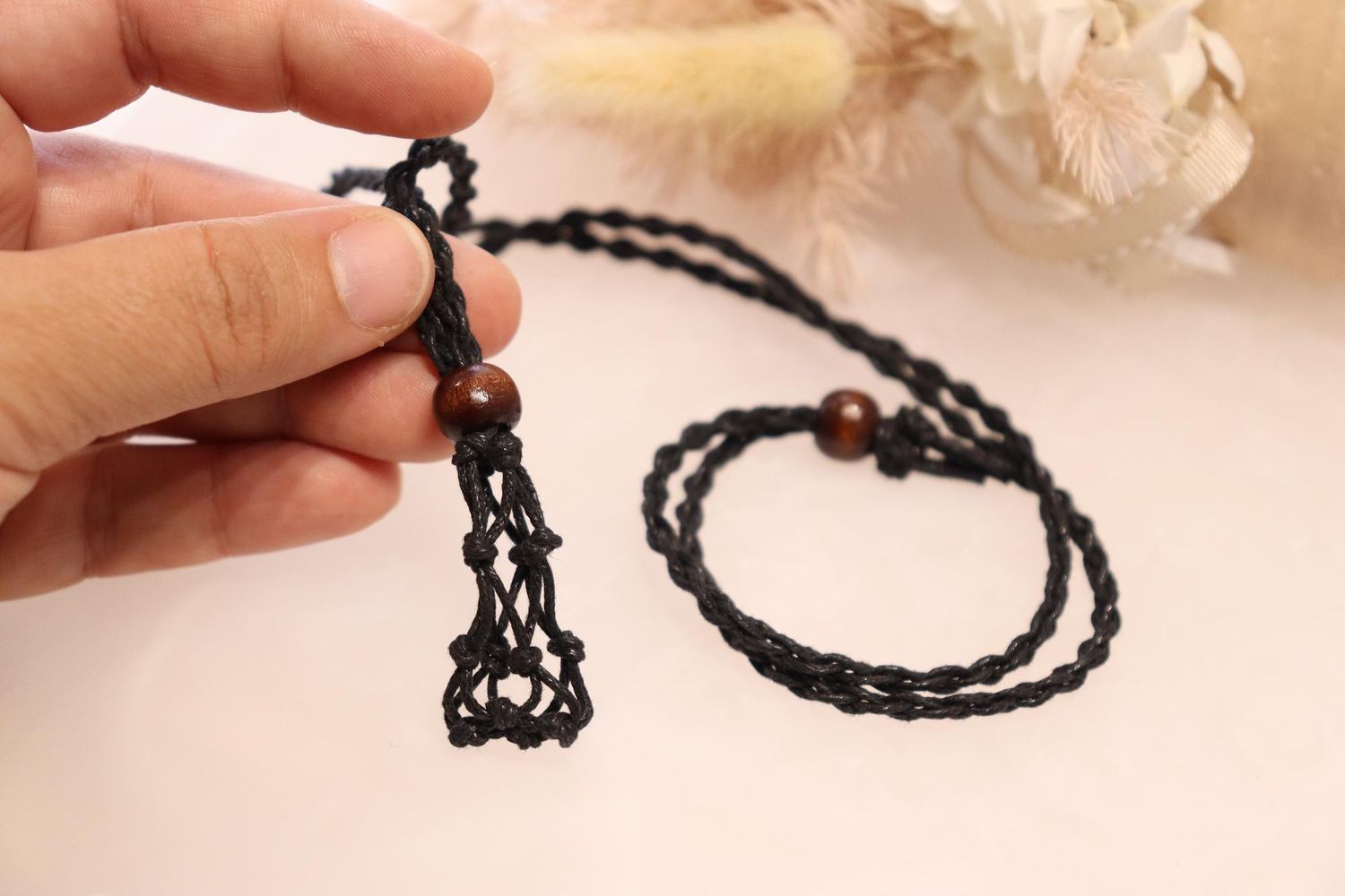 Adjustable Net Necklace | Tumble Crystal Holder