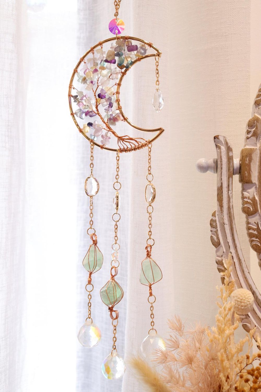 Moonlight Sun-catcher | Rainbow Fluorite