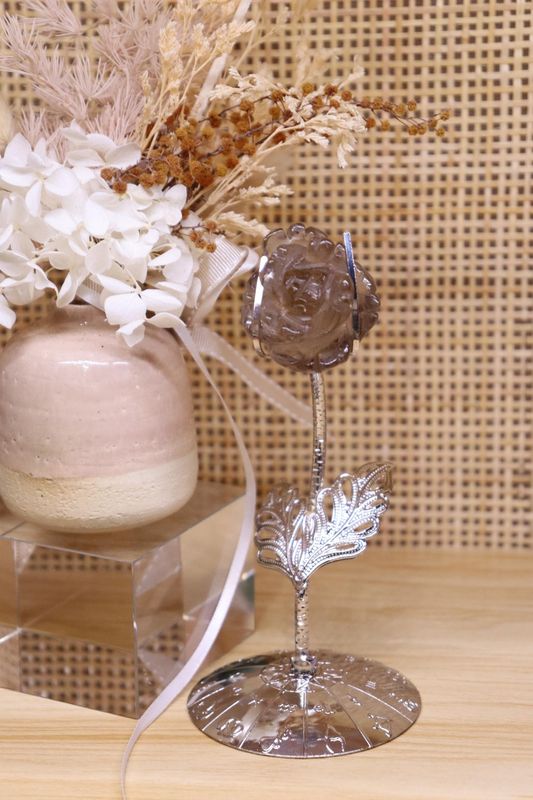 Smokey Quartz Flower Carving Plus Stand | 45g