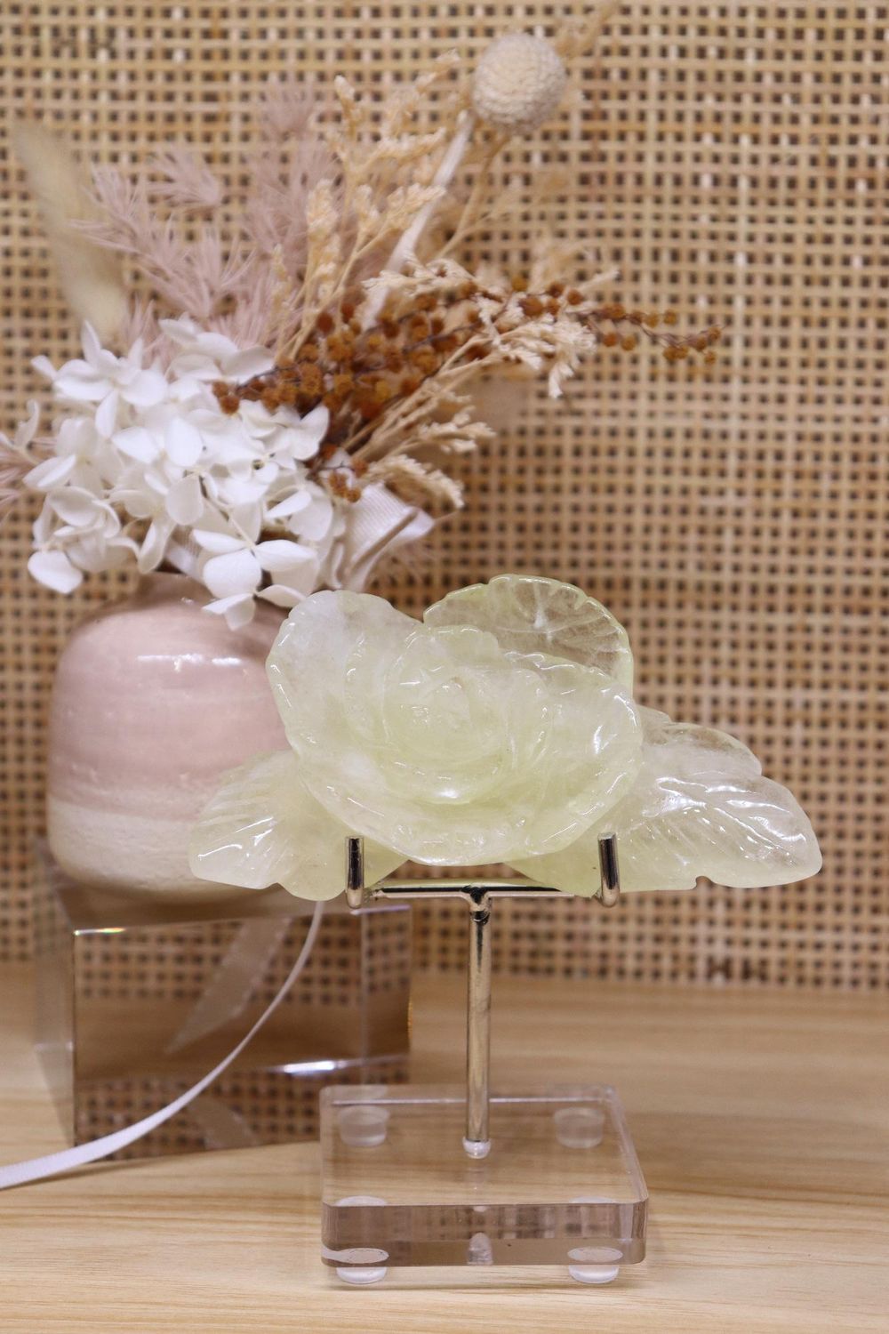 Citrine Flower Carving Plus Stand | 185g