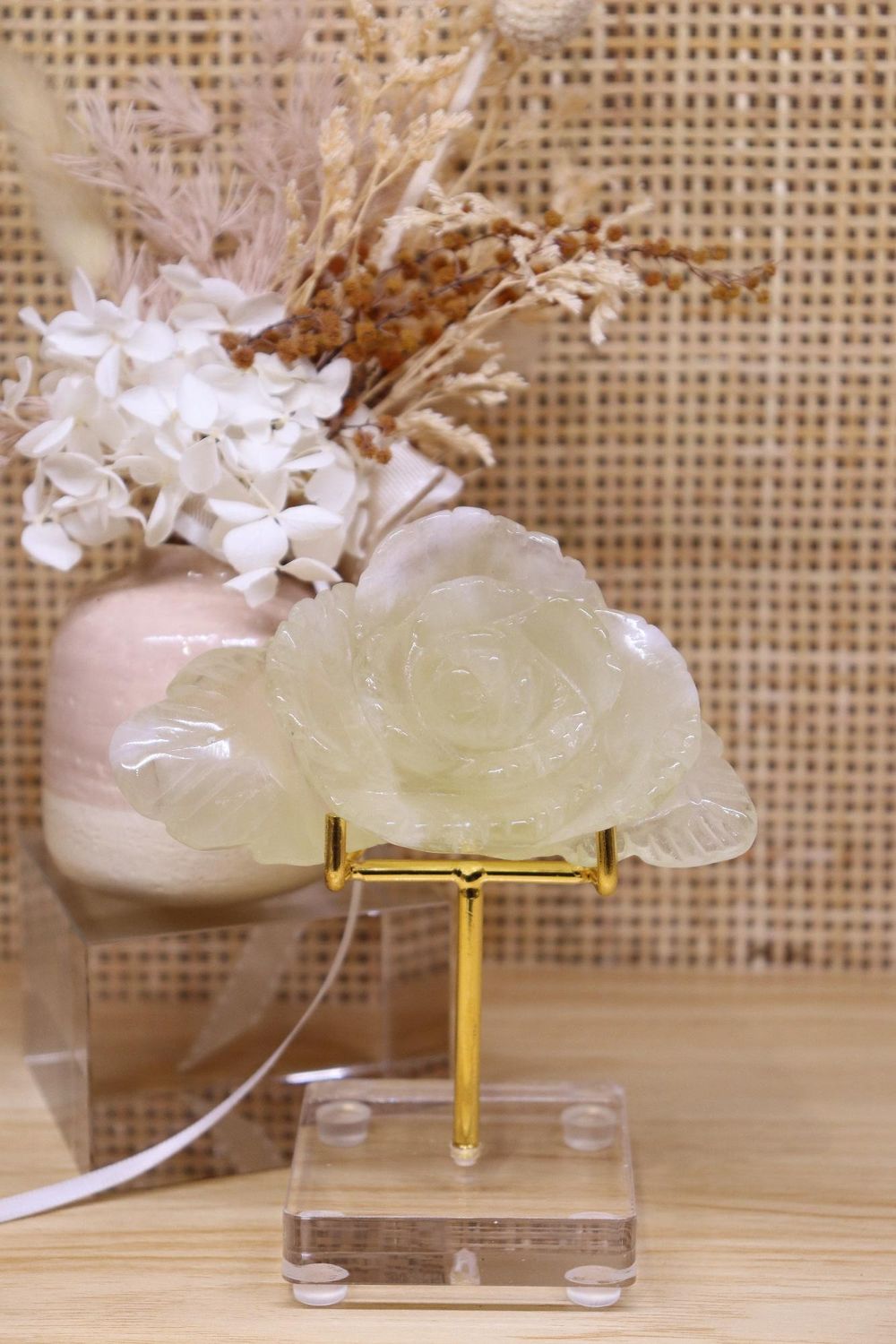Citrine Flower Carving Plus Stand | 200g