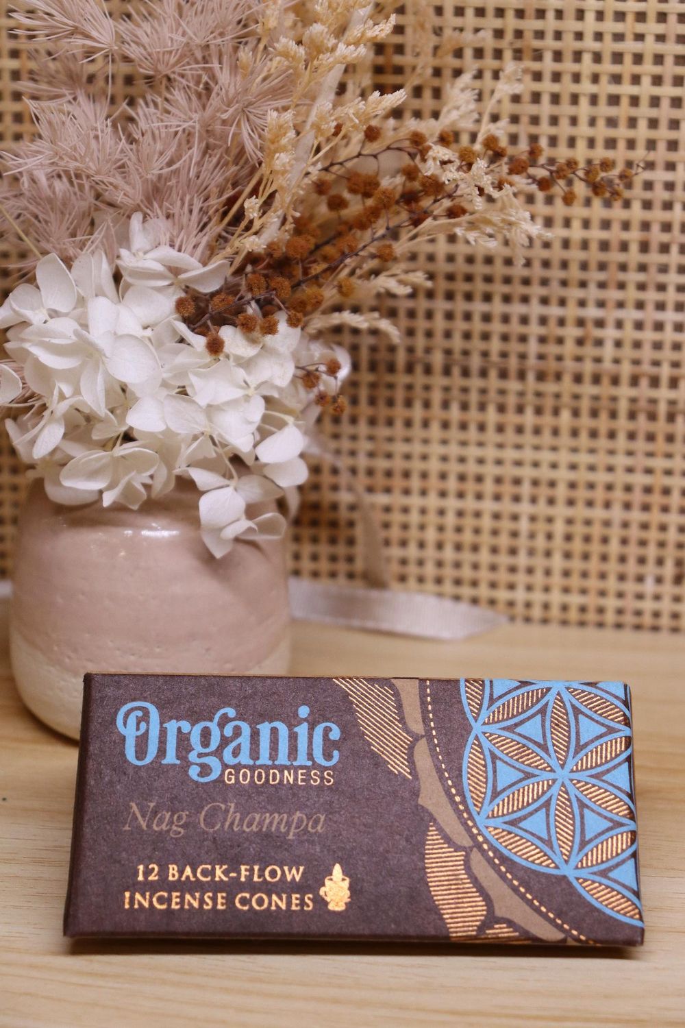Organic Goodness Back-Flow Incense Cones | NAG CHAMPA