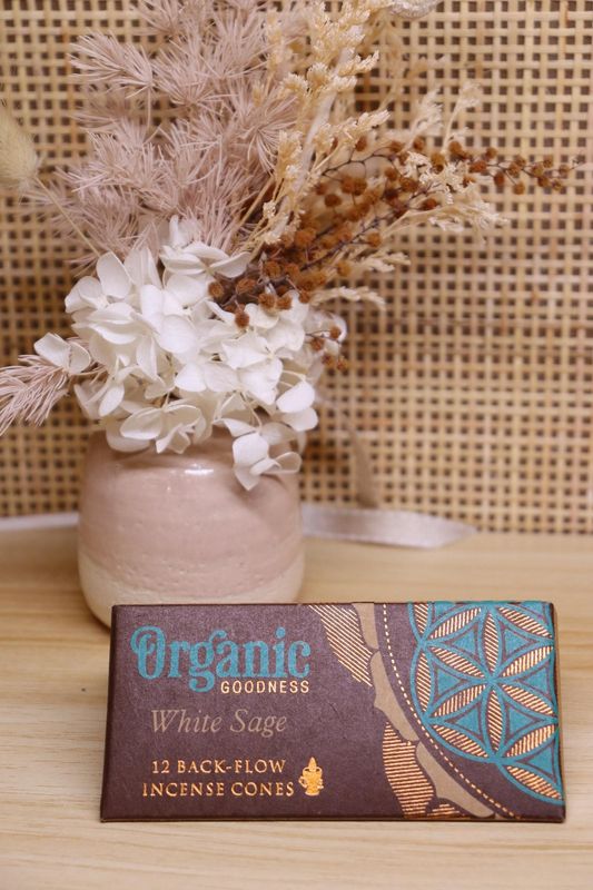 Organic Goodness Back-Flow Incense Cones | WHITE SAGE