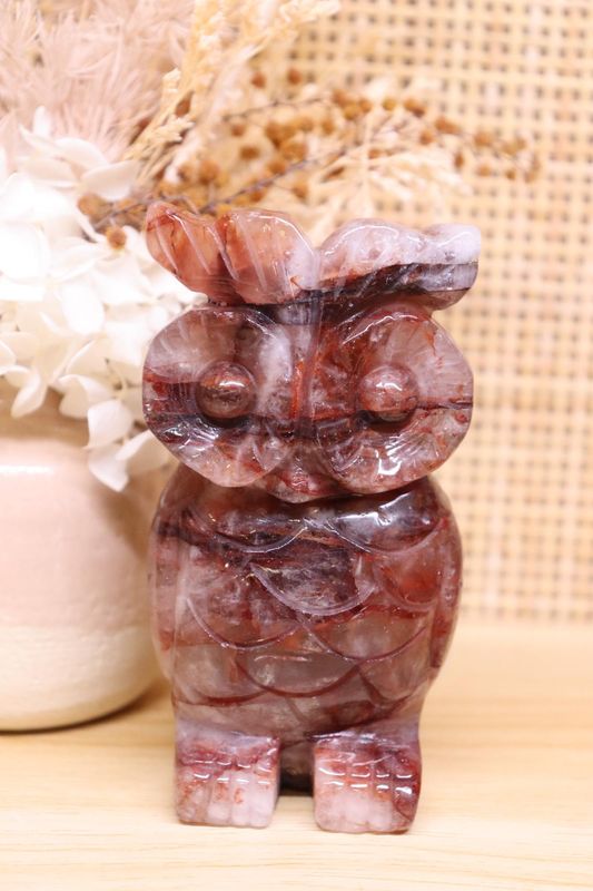 Owl Carving | Fire Quartz