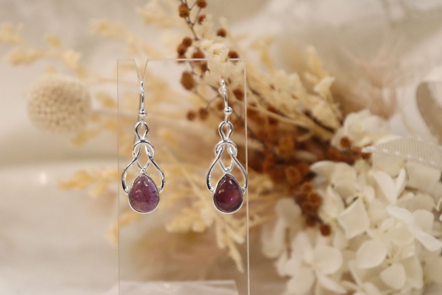 Amethyst Earrings | Knot Set