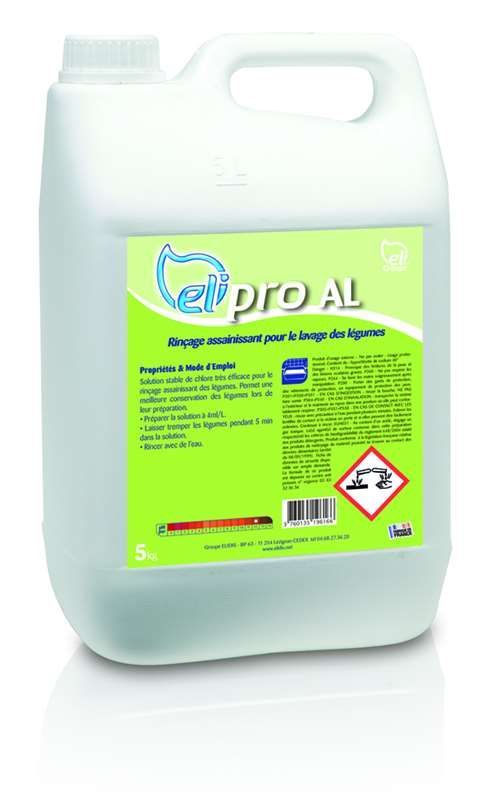 Solution chlorée pour lavage des légumes
