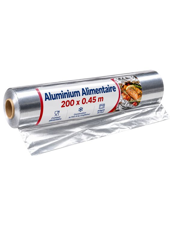 FILM ALUMINIUM ALIMENTAIRE 200 X 0.45 M FILM ALUMINIUM ALIMENTAIRE 200 X 0.45 M