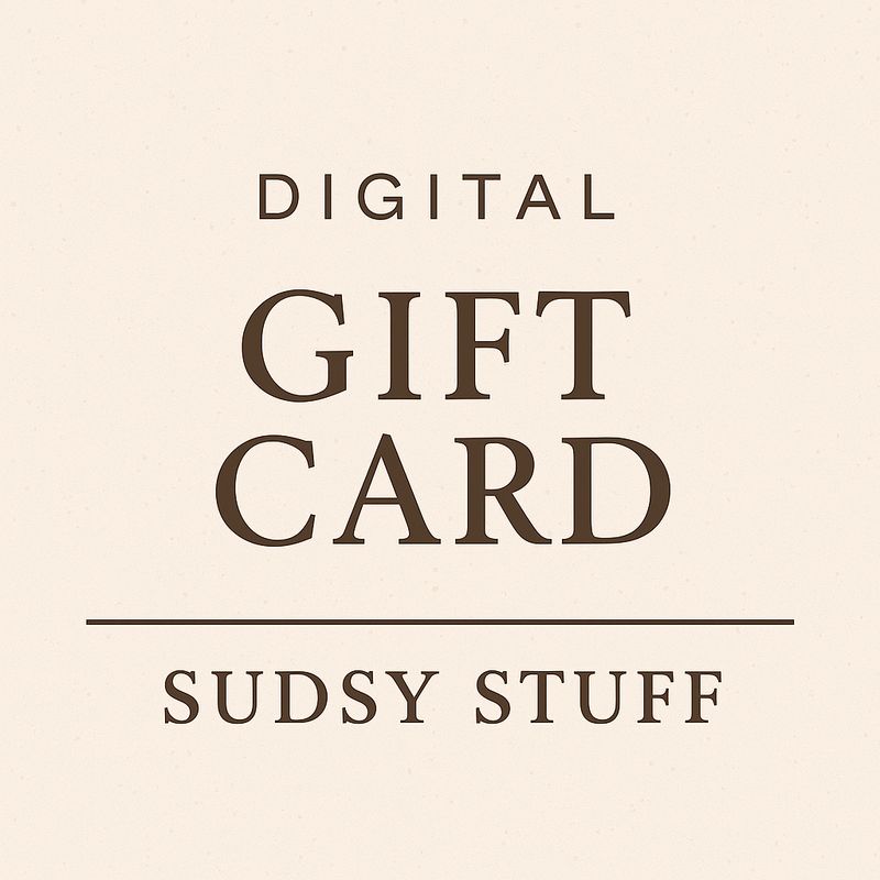 Sudsy Stuff digital gift card — online gift certificate design