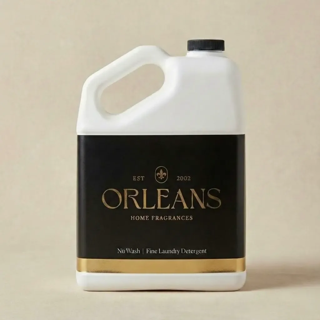 Orleans Nu Wash in Jazz fragrance — gallon fine laundry detergent bottle