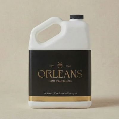 Orleans Nu Wash in Sanctuary fragrance — gallon fine laundry detergent bottle