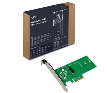 Vantec M.2 NVMe SSD PCIe X4 Adapter Card with ARGB Heat Sink