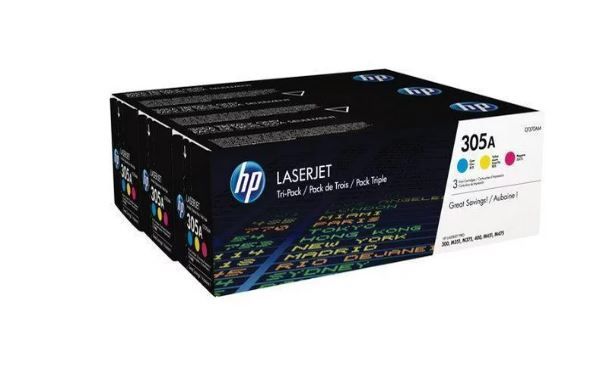 HP 305A 3-pack colour (cyan, magenta, yellow) original LaserJet toner