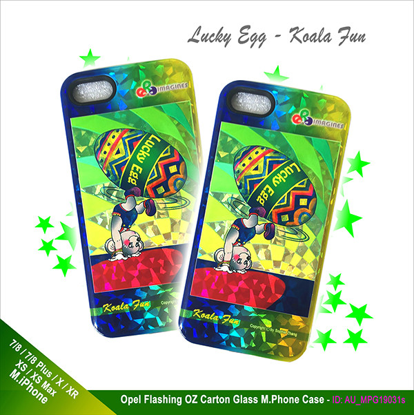 Opal Flashing Effect OZ Carton Phone Cases - &quot;Lucky Egg&quot; Koala Boy