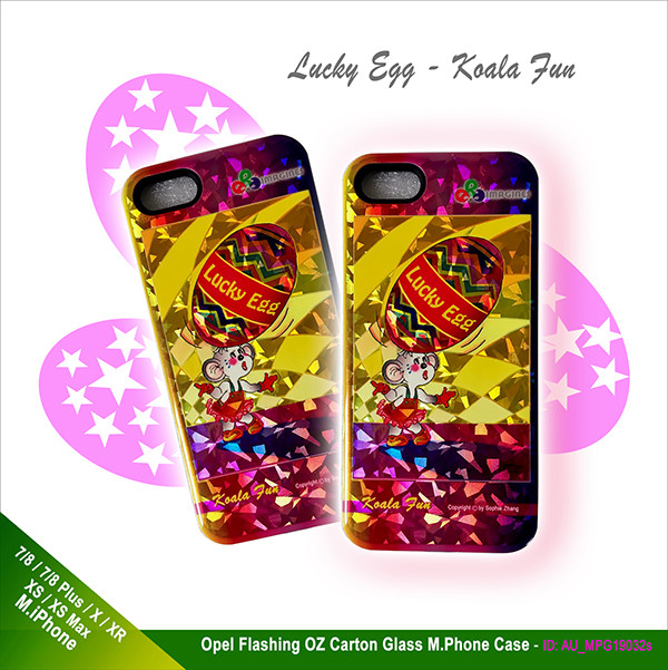 Opal Flashing Effect OZ Carton Phone Cases - &quot;Lucky Egg&quot; Koala Girl