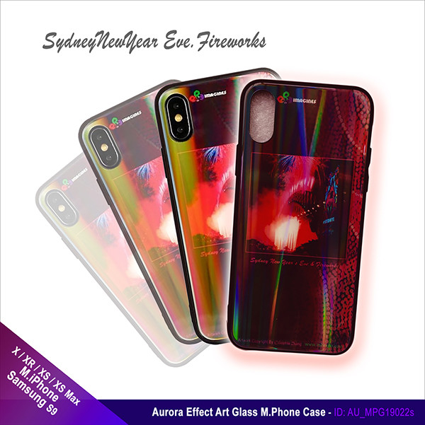 Aurora Art Effect 12H Tempered Glass M.Phone Case - Sydney New Year Eve-Fireworks