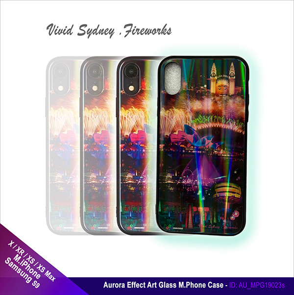 Aurora Art Effect 12H Strength Tempered Glass Phone Case -  Vivid Sydney Fireworks for iPhone XR
