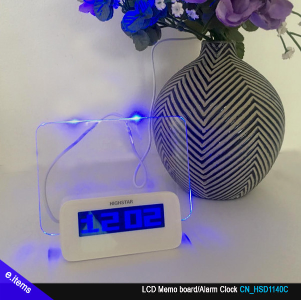 LCD Memo Board with USB Port Hub/Alarm Clock