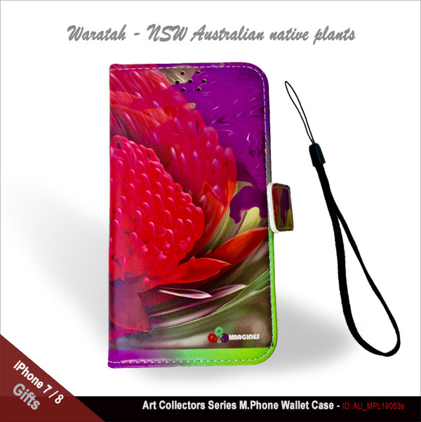 Art Collector’s Series - Waratah Flower M.Phone Wallet Case for iPhone 7/8
