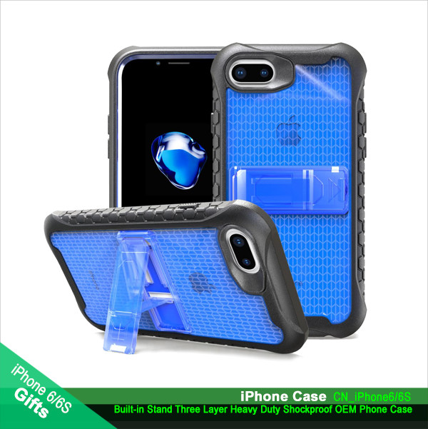 3 Layer Shockproof Stand M.Phone Case For iPhone 6/6S