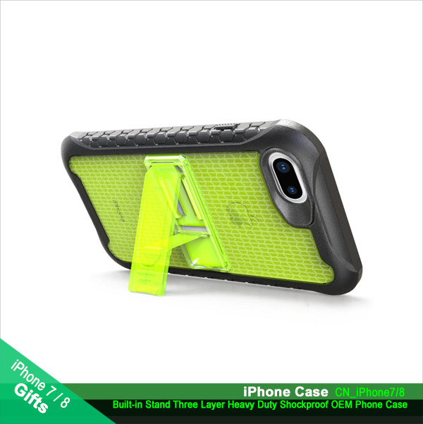3 Layer Shockproof Stand M.Phone Case For iPhone 7/8