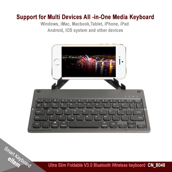 Ultra Slim Foldable Bluetooth V3.0 Wireless Multi Device Keyboard
