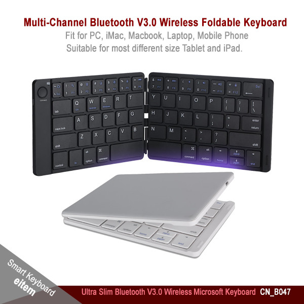 Ultra Slim Multi-Channel Bluetooth V3.0 Wireless Foldable keyboard