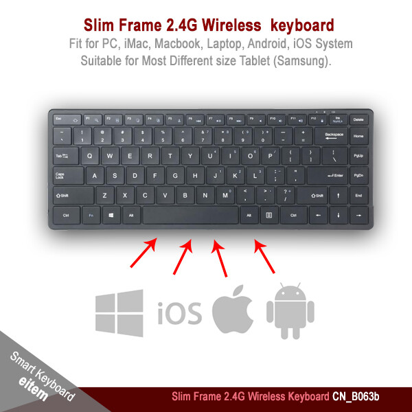 Slim Frame 2.4G Wireless  keyboard