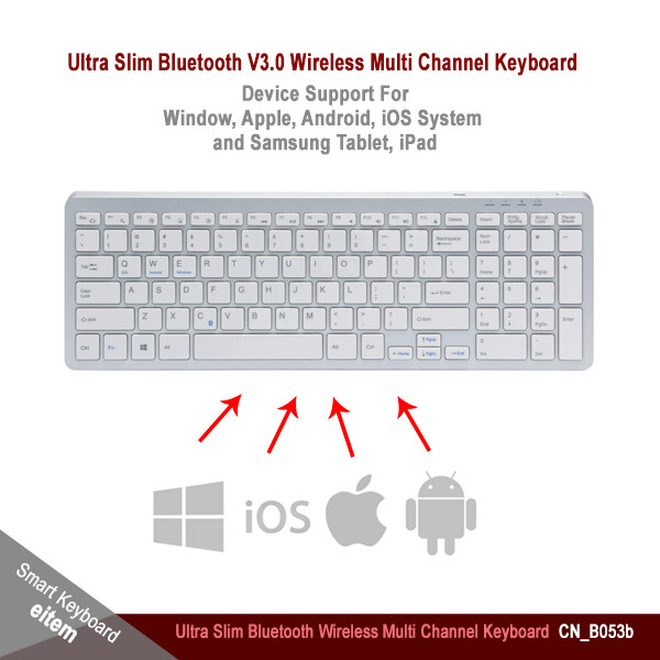Ultra Slim Bluetooth V3.0 Wireless Multi Channel Keyboard