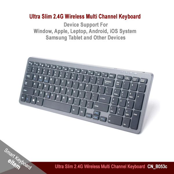 Ultra Slim 2.4G Wireless Keyboard For Multi Devices