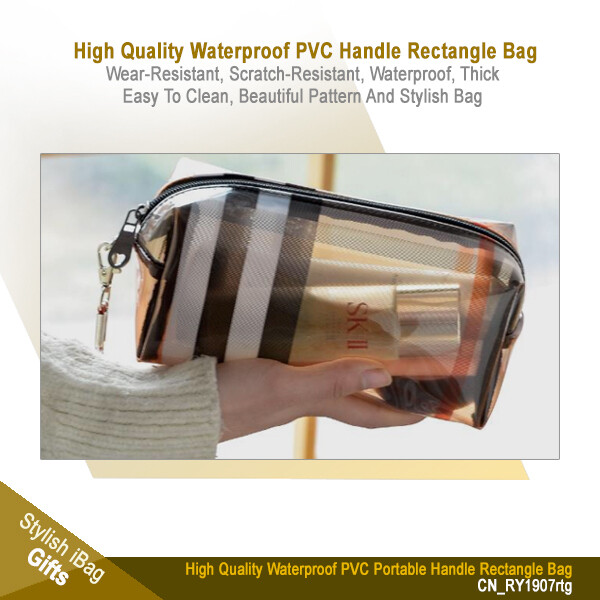 Quality Waterproof PVC Strip Handle Bag &amp; Cosmetic Bag