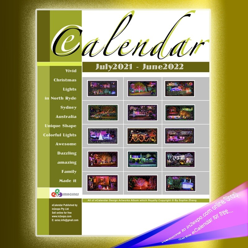 Vivid Christmas Lights in North Ryde, SYD, AU eCalendar July2021-June2022