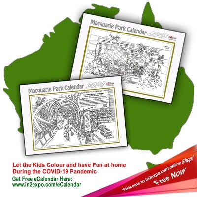 Macquarie Park Historical Cartoon eCalendar (2022/2023)-Free for Kids Colouring