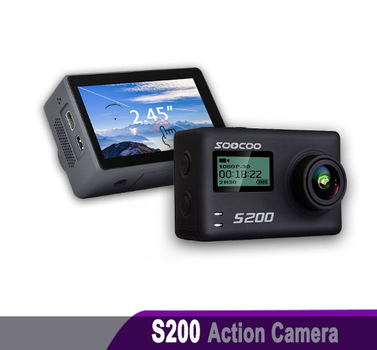S200 Action Camera - Ultra HD 4K,  WiFi,  Voice control external mic GPS 2.45&quot; touch lcd