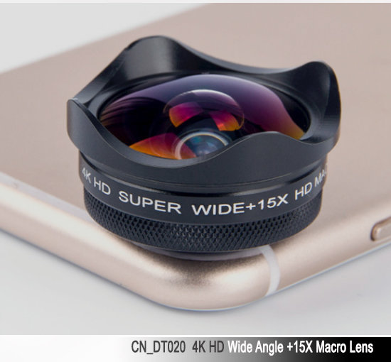 M.Phone 2 in 1 4K HD Wide Angle + 15X Macro Lens