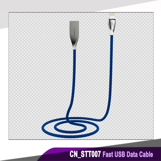 Blue Zinc Alloy Fast Charging USB Data Cable CN_STT007