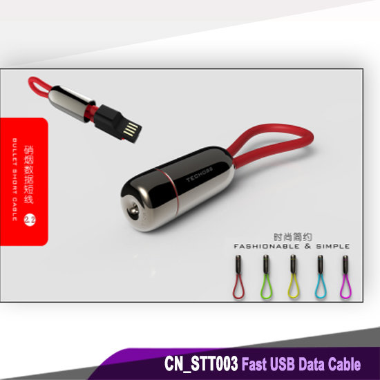 Bullet Zinc Alloy Fast Charging USB Data Cable