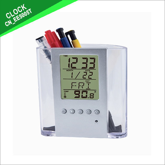 LCD Clock With Penholder
