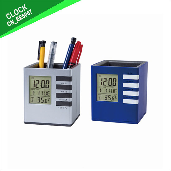 LCD Clock With Penholder